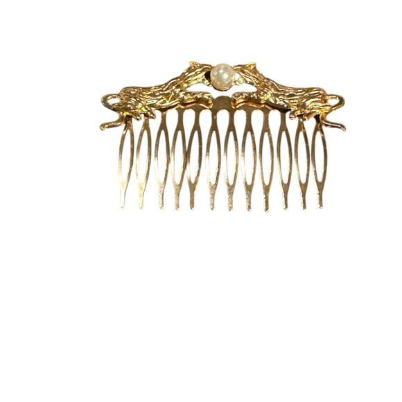 INC International Concepts Gold Hair Comb with Pearl Accent - Picture 4 of 4